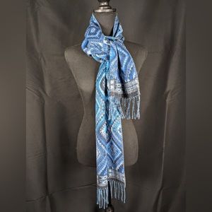 Cashmink Blue Aztec Vintage Scarf